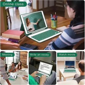 For iPad 10th Generation 2024 10.9 Inch Case with Keyboard,Detachable Wireless Bluetooth Keyboard+Tablet Cover For iPad 10th Gen Hebrew keyboard жёлтый