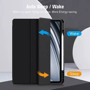 For iPad Pro 11 12.9 Case 2024 2024 2020 Tabet Cover for iPad Pro 11 Air 4 5 10.9 10 10th Generatuon Mini 6 Pencil Holder Cases iPad mini 6 серый
