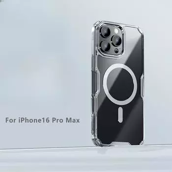 Чехол для телефона iPhone 16 Pro Max, прозрачный магнитный чехол Magsafe с подушкой безопасности, Apple 16. Apple iPhone 16