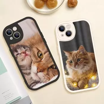 For Iphone 14 Funny Cartoon Cat Phone Case for Iphone 14 13 11 12 Pro MAX 13 12 MiNi 7 8 14 plus SE2020 X XS XR Lambskin Covers 13 pro max