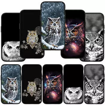 для iPhone 15 14 Xiaomi Redmi Note 13 12 11 Pro Max X 8 7 XR Samsung Galaxy A24 A15 A05 S24 S23 Huawei OPPO A38 Сова Птица милый чехол для телефона for Samsung Galaxy M55 аэро