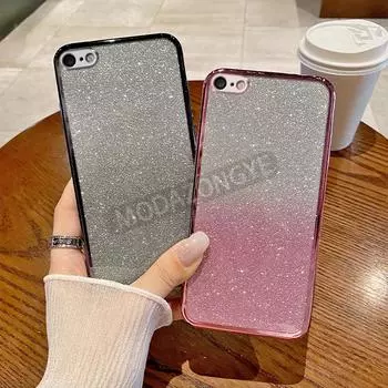 For IPhone 6 Case Electroplating Soft Glitter TPU Cell phone Back Cover IPhone 6s Phone Casing For Girl Woman IPhone 6s чёрный