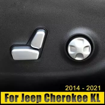 Для Jeep Cherokee KL 2014 2015 2016 2017 2018 2019 2020 2024 переключатель регулировки сиденья автомобиля подъемный ключ декоративная крышка отделка серебряный