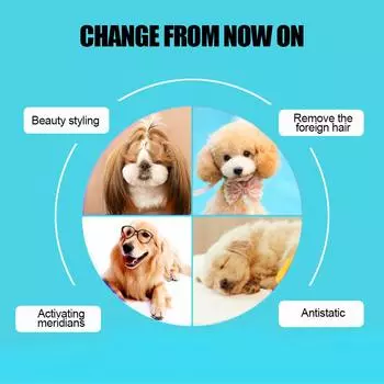 For Long Small Hair Dog Easy Deshedding Brush Pet Hair Comb Double-Sided For Cat Dog Hair Remover For Cat Grooming Tool синий