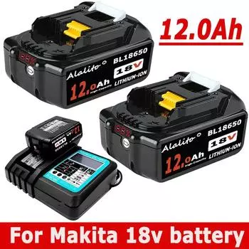 для аккумулятора Makita 18 В 12,0 Ач 18650 литий-ионный сменный BL1860B BL1860 BL1850 аккумуляторная батарея для электроинструмента DDF486 DF488