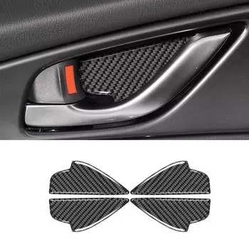 For Mazda 3 Axela 2014- Car Interior Door Handle Bowl Decorative Sticker Cover Carbon Fiber Sticker Car Interior Accessories Carbon Fiber