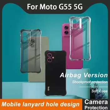 Для Moto G55 5G Чехол для телефона IMAK Ударопрочный мягкий чехол Moto G55 5G чёрный