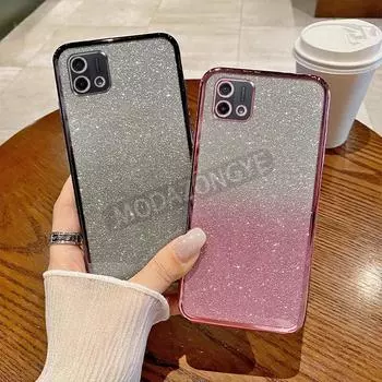 For OPPO A16K Case Electroplating Soft Glitter TPU Cell phone Back Cover CPH2421 CPH2349 Phone Casing For Girl Woman OPPO A16K чёрный