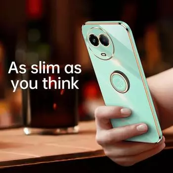 For Realme 11 4G Case Realme 11 5G Phone Case Realme 11x Back Cover Realme11 11X 5G Luxury Square Plating Ring Holder Stand Case Realme 11 4G