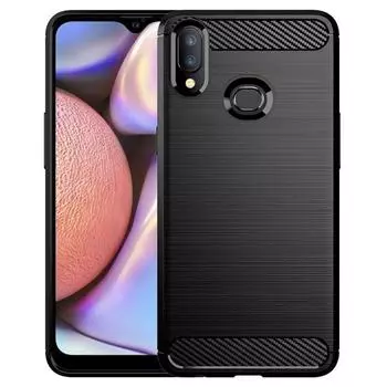 For Samsung A10S Galaxy A10 s Soft Shockproof Phone Case for Samsung M01S M01 s Silicone Case Carbon Fiber Back Cover Samsung A10S чёрный