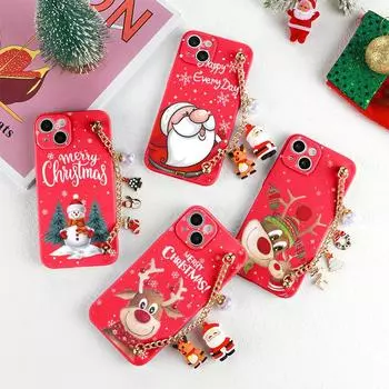 Для Samsung A21S A53 A12 A13 A32 A72 A22 A23 A51 A50 A52 A70 A71 A73 A31 A40 A41 A03 S A02S A10 A33 милый рождественский чехол на ремешке A11 4G