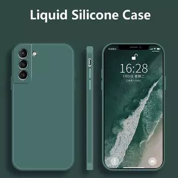 For Samsung Galaxy S22 Plus Case For Samsung Galaxy S24 S23 S22 Plus S21 FE Cover Fundas Soft Liquid Silicone Case Samsung S23 For Galaxy S21 FE чёрный