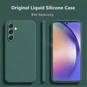 For Samsung Galaxy S24 Liquid Silicone Case Samsung S24 Plus S24 Ultra Cover Funda Coque Soft TPU Phone Case Samsung Galaxy S24 For S24 чёрный