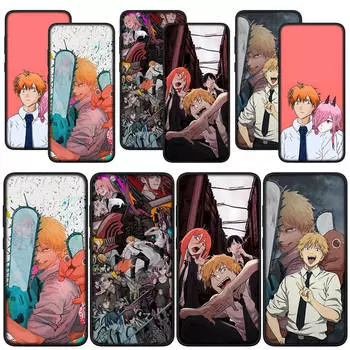 для Samsung Galaxy S24 S23 iPhone 15 14 Xiaomi Redmi Note 13 12 11 Pro Max X 8 7 9 10 XR OPPO Huawei чехол для телефона аниме Denji Makima Chainsaw Man чехол for iPhone 12 Mini аэро