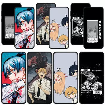 for Samsung Galaxy S24 S23 iPhone 15 14 Xiaomi Redmi Note 13 12 11 Pro Max X 8 7 Plus 9 10 XR OPPO Huawei Phone Case Cartoon Chainsaw Man Denji Makima