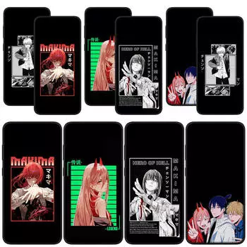for Samsung Galaxy S24 S23 iPhone 15 14 Xiaomi Redmi Note 13 12 11 Pro Max X 8 Plus 9 10 XR OPPO Huawei Phone Case Denji Makima Chainsaw Man Gir Cover