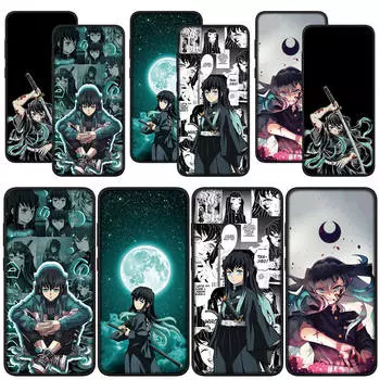 for Samsung Galaxy S24 S23 iPhone 15 14 Xiaomi Redmi Note 13 12 11 Pro Max X 8 7 9 10 XR OPPO A15 Huawei Phone Case Demon Slayer Muichiro Tokito Cover