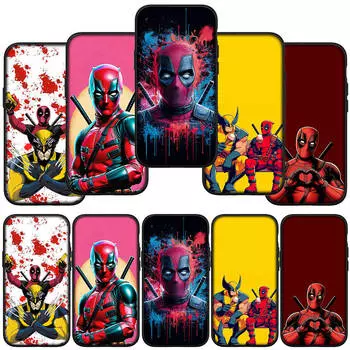 for Samsung Galaxy S24 S23 iPhone 15 14 Xiaomi Redmi Note 13 12 11 8 Plus 10 9 Pro Max X XR 13C Phone Case Anime Deadpool Marvel Wolverine OPPO Huawei