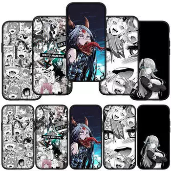 for Samsung Galaxy S24 S23 iPhone 15 14 Xiaomi Redmi Note 13 12 11 8 Plus 10 9 Pro Max X XR 9C Case Cartoon Ahegao Hentai Manga Girl Waifu OPPO Huawei