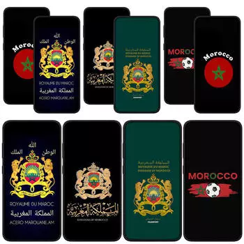 for Samsung Galaxy S24 S23 S20 FE iPhone 15 14 Xiaomi Redmi Note 13 12 11 Pro Max X 8 7 Plus 9 10 XR OPPO A15 A54 Huawei Phone Case Morocco Flag Cover