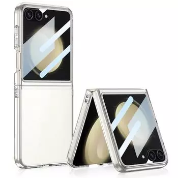 Для Samsung Galaxy Z Flip 5 ультратонкий цветной прозрачный чехол из поликарбоната с зеркальной пленкой, складной противоударный жесткий чехол for galaxy Z Filp 5