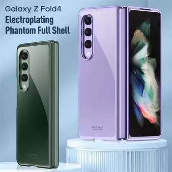 Для Samsung Galaxy Z Fold 4 Fold4 чехол роскошный гальванический прозрачный цветной складной противоударный защитный жесткий задний чехол For Z Fold 4