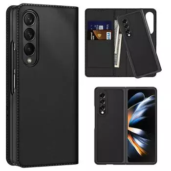 Для Samsung Galaxy Z Fold 5 4 3 Роскошный однотонный кожаный многофункциональный кошелек-держатель универсальный складной чехол For Samsung Z Fold 4