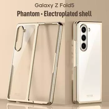 Для Samsung Galaxy Z Fold 5 4 3 чехол роскошный гальванический прозрачный цветной складной противоударный защитный прозрачный твердый чехол for Galaxy Z Fold 5