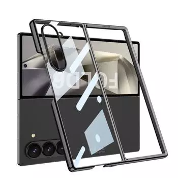 For Samsung Galaxy Z Fold 6 Case Luxury Ultra Thin Electroplated Transparent Shockproof Protection Hard Back Cover Accessories for Galaxy Z Fold 6&case only(no flim) чистый
