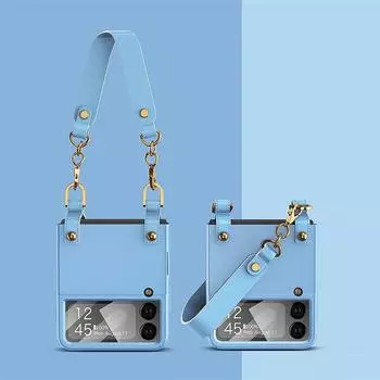 For Samsung Z Flip 4 Luxury Lanyard Phone Bag Case For Samsung Galaxy Z Flip 4 Flip4 Zflip4 Camera Lens Glass Film for samsung Z Flip 4 зелёный