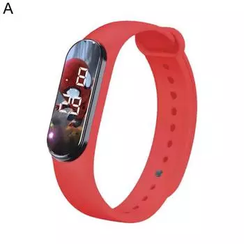 For Student Waterproof Digital Watch Electronic LED Cartoon Anime Children Sport Bracelet Wristwatc AVE