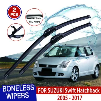 For SUZUKI Swift Hatchback MK2 2005 - 2017 Car Windshield Wiper U-type Soft Rubber Frameless Bracketless Car Wipers 21 +18