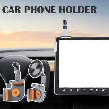 For Tesla Car Mobile Phone Holder Screen Magnetic Bracket Base For Iphone 12/13 etc GPS Navigation Fixed Modified Bracket