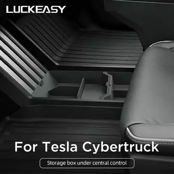 For Tesla Cybertruck 2025 Center Console Lower Storage Box Car Interior Accessories Tidying Tray Organizer Case 2pcs