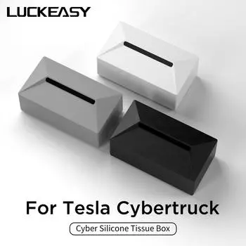 for Tesla Cybertruck Car Tissue Box Seat Back Hanging Silicone Tissue Holder Box With Fix Strap Auto Interior Accessories