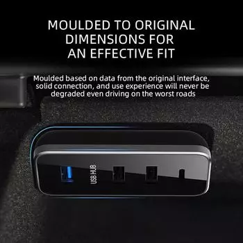 for Tesla Model3/ModelY 2021 2022 Glove Box HUB Docking Ports Charger Station Fast Accessories K9E7 black-one-size
