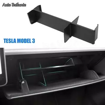 For Tesla Model 3 2022 Center Console Storage Glovebox Container Shelf Glove Box Organizer Partition Plate чёрный