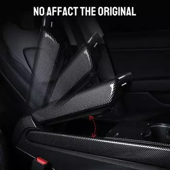 For Tesla Model 3 Model Y 2019-2025 Center Console Armrest Box Covers Protection Carbon Fiber Black Decorative Car Accessories матовый черный