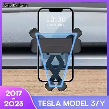 For Tesla Model 3 Model Y 2023 2022 2017 Dashboard GPS Stand Navigation Bracket Cell Phone Holder чёрный