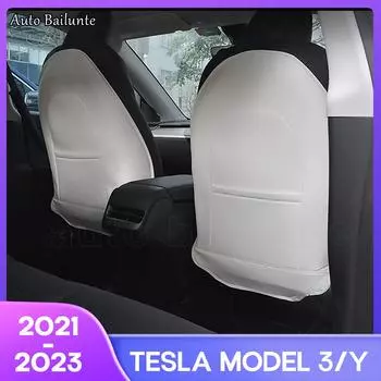 For Tesla Model 3 Model Y Leather Seat Back Kick Protector Backseat Kick Pocket Resistant Waterproof Scratchproof белый