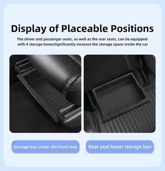 for Tesla Model X 2025 2025 Under Seat Storage Box Drawer Type TPE Car Tray Organizer Tidying Accessories