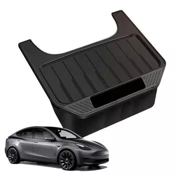 For Tesla Model Y Rear Center Console Storage Box Rear Seat Console Organizer Box With Lid Trash Can Auto Under Seat Organizer чёрный