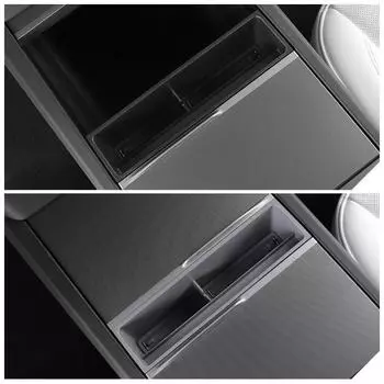For Tesla New Model 3+ Highland 2024 Central Control Storage Box Armrest Card Mobile Phone Storage Case Car Interior Accessories чёрный