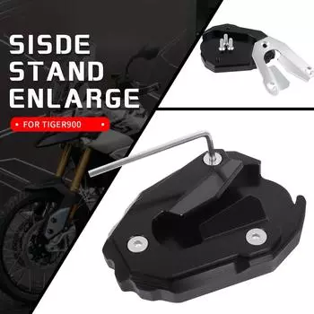 For Tiger 900 Rally PRO Tiger900 2025-UP 2025 2025 Motorcycle Kickstand Foot Side Stand Extension Enlarger Support Plate Pad чёрный