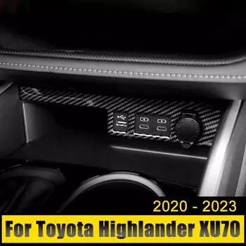 For Toyota Highlander XU70 2020 2024 2024 2024 ABS Car Central Control USB Frame Cover Trim Sticker Decoration Accessories серебряный