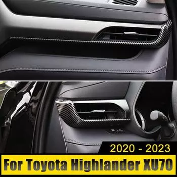 For Toyota Highlander XU70 2020-2024 2024 Hybrid ABS Car Central Control Decoration Strip Modification Trim Stickers Accessories красный