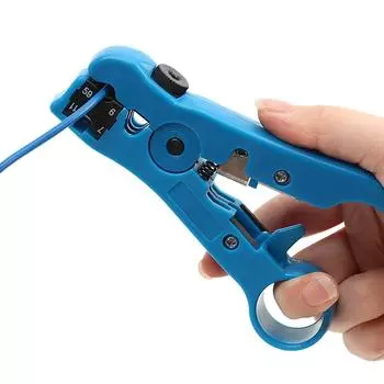 For UTP/STP RG59 RG6 RG7 RG11 Cutter Striper Multi-functional Cable Wire Pliers Electric Stripping Tools синий