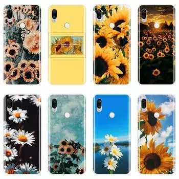 Для Xiaomi Redmi Note 7 7S PRO чехол силиконовый желтый подсолнух белый задняя крышка для Xiaomi Redmi K20 Pro 7 7A GO Y2 Y3 чехол для телефона Redmi 7