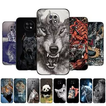 For Xiaomi Redmi Note 9T Case 6.53 inch For Redmi Note 9 T Note9T bumper Etui Funda black tpu case lion wolf tiger dragon Redmi Note 9T