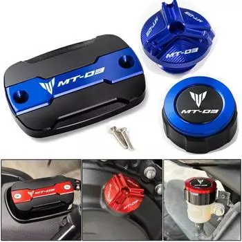 For Yamaha MT03 MT-03 2015- 2022 Motorcycle Front and Rear Brake Cylinder Main Fuel Tank Cap Fuel Cap Accessories MT03 black
